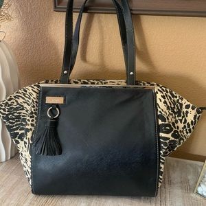 XOXO Black/Leopard Print Hobo Purse